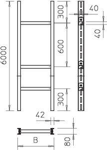 картинка Лоток верт. лестн. типа 600х6000 SLS 80 W40 6 FT (дл.6м) OBO 6013864 от магазина ПСФ Электро