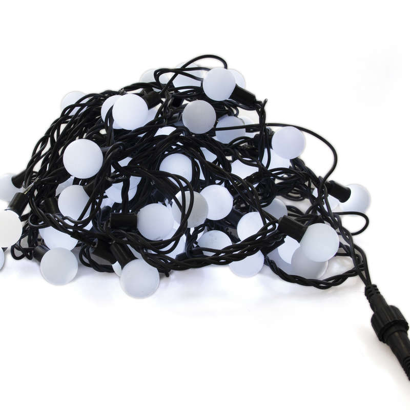 картинка Электрогирлянда Матовые шарики OLDBL100-W-E 100LED 12м шарики бел. SHlights 4690601004307 от магазина ПСФ Электро
