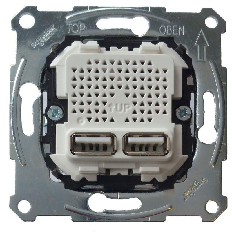 картинка Механизм Merten USB зарядного устройства 2.1А SchE MTN4366-0100 от магазина ПСФ Электро