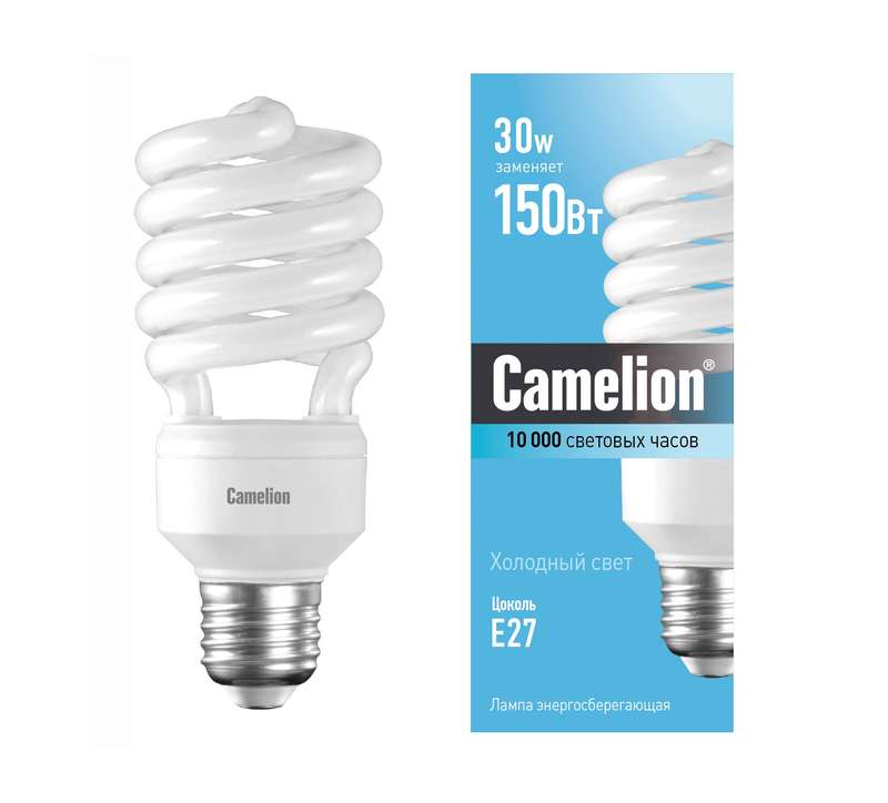 картинка Лампа люминесцентная компакт. LH AS M 30Вт E27 спиральная 4200К Camelion 7980 от магазина ПСФ Электро