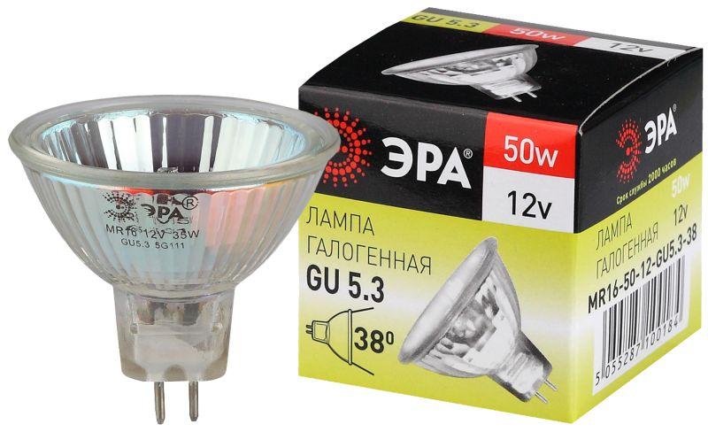 картинка Лампа галогенная GU5.3-MR16-50W-12V-Cl ЭРА C0027358 от магазина ПСФ Электро