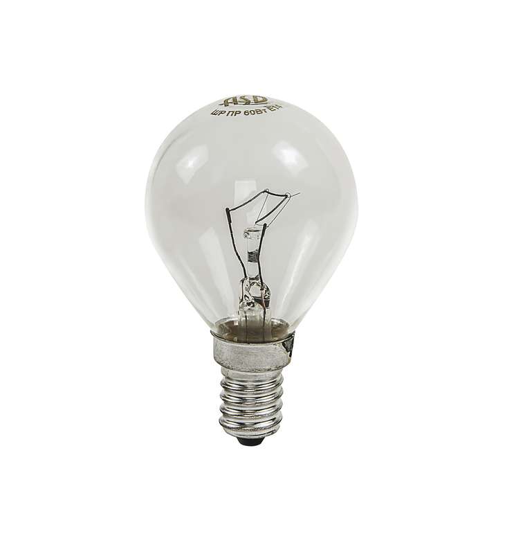 картинка Лампа накаливания ШАР P45 40Вт 230В E14 прозрачный 380Лм ASD 4607177994949 от магазина ПСФ Электро