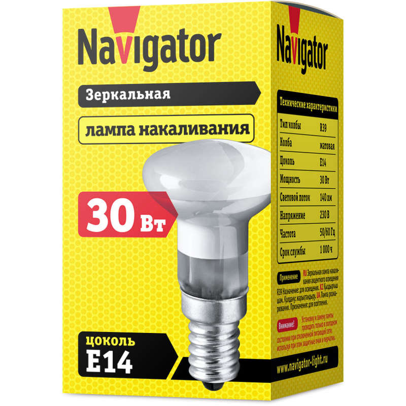 картинка Лампа 94 318 NI-R39-30-230-E14 Navigator 21195 от магазина ПСФ Электро