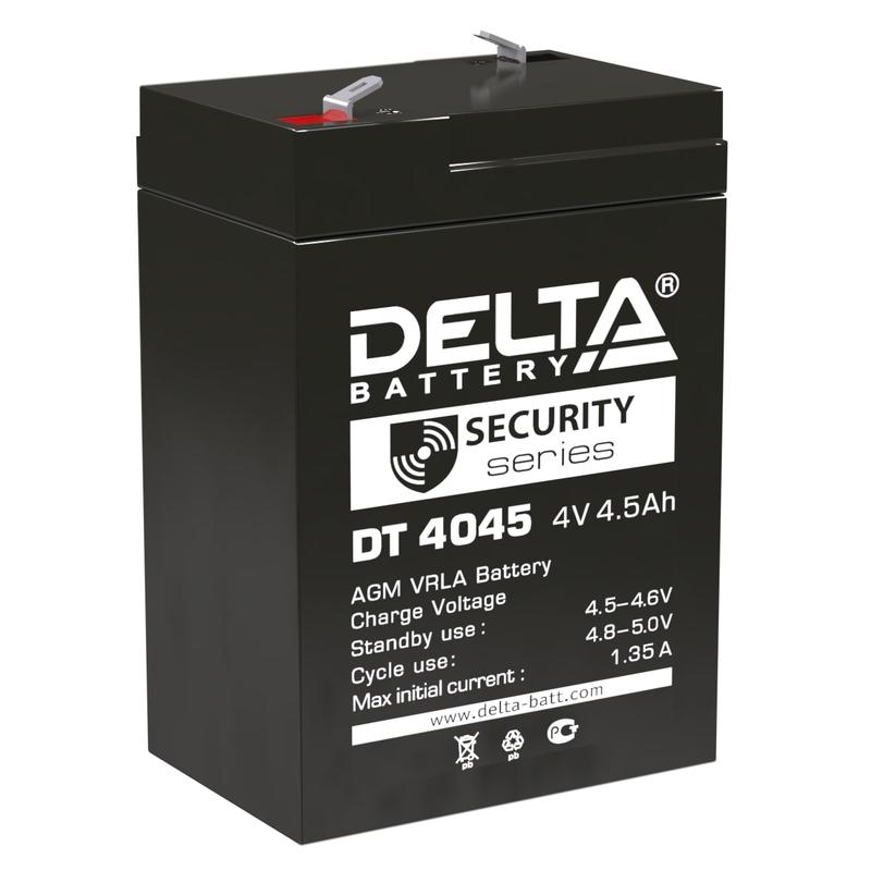 картинка Аккумулятор для прожекторов FA19-37-65-60-90 KA16M/MR 4В 4.5А.ч Delta DT 4045 от магазина ПСФ Электро